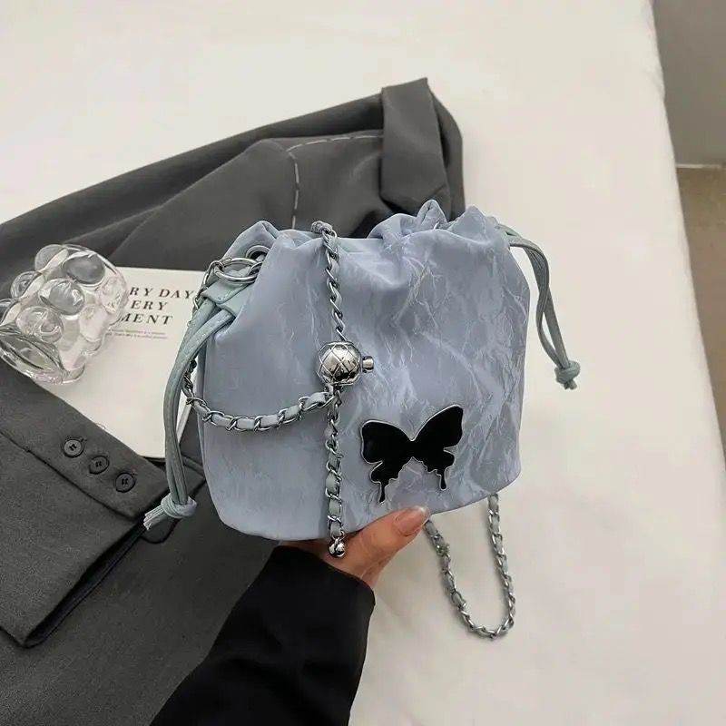 Designer Chain Crossbody Fashion Bucket Bag - Mubimart