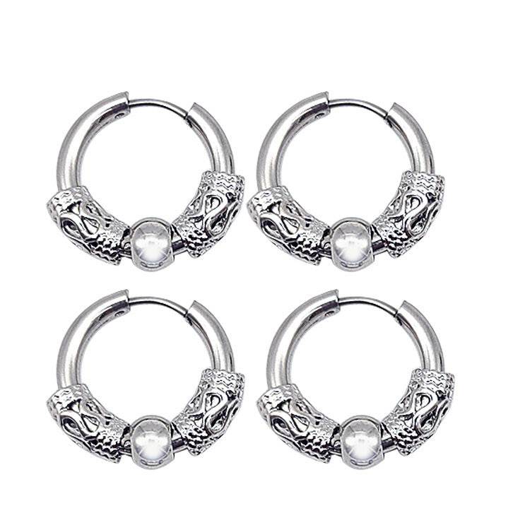 Personality Dragon Pattern Totem Earrings Student Earrings Men - Mubimart