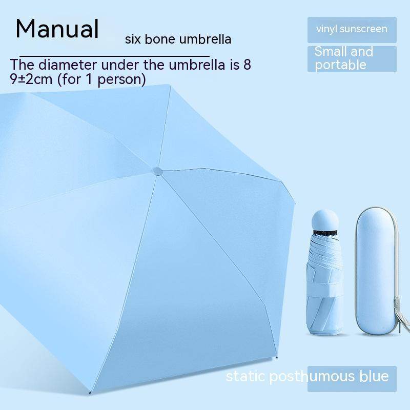Mini Five-fold Umbrella Capsules Sun Umbrella Sun Protection UV Protection - Mubimart
