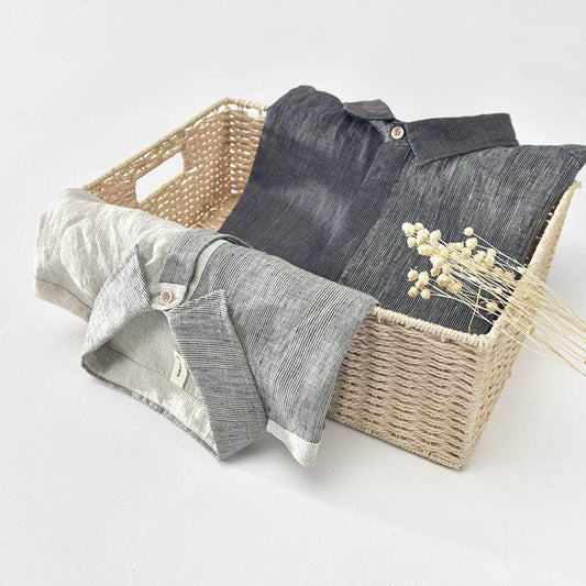 Linen Shirt Men's Short Sleeves - Mubimart
