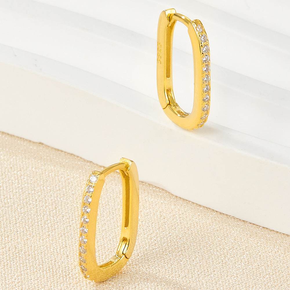 Melissa Oval Hoop Earrings - Mubimart