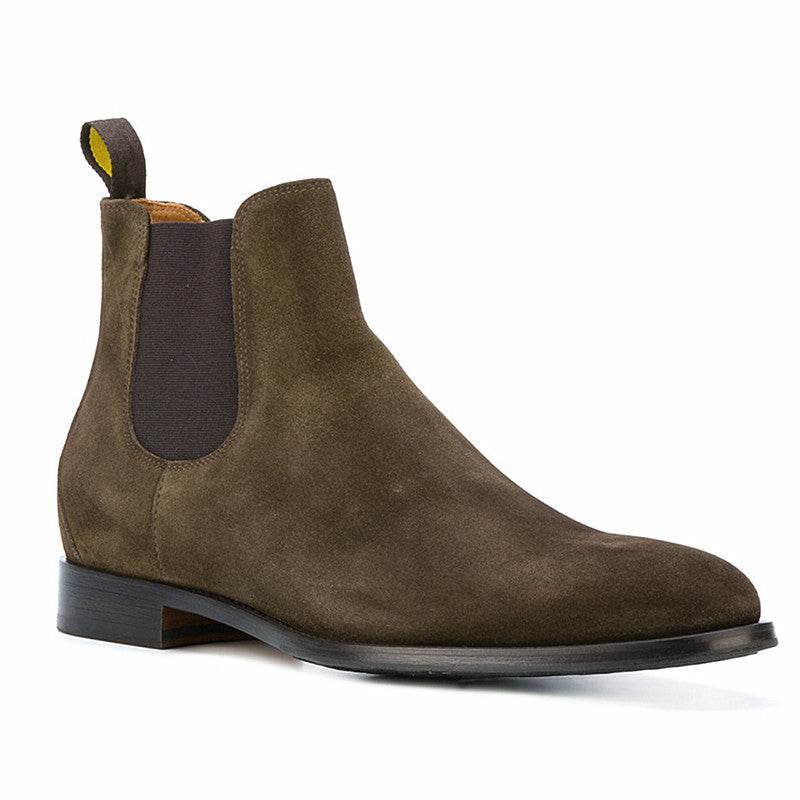 One-legged Booties Leather Pointed Toe Martin Boots - Mubimart