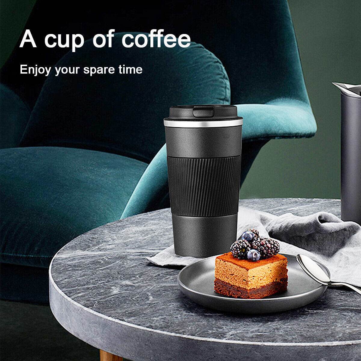 510ML Leakproof Insulated Thermal Travel Stainless Steel Coffee Mug Cup Flask - Mubimart