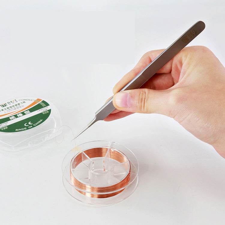 Flying Line Tweezers Stainless Steel 0.1mm Fine Tip Tweezers Lengthened And Hardened For Microscopy - Mubimart