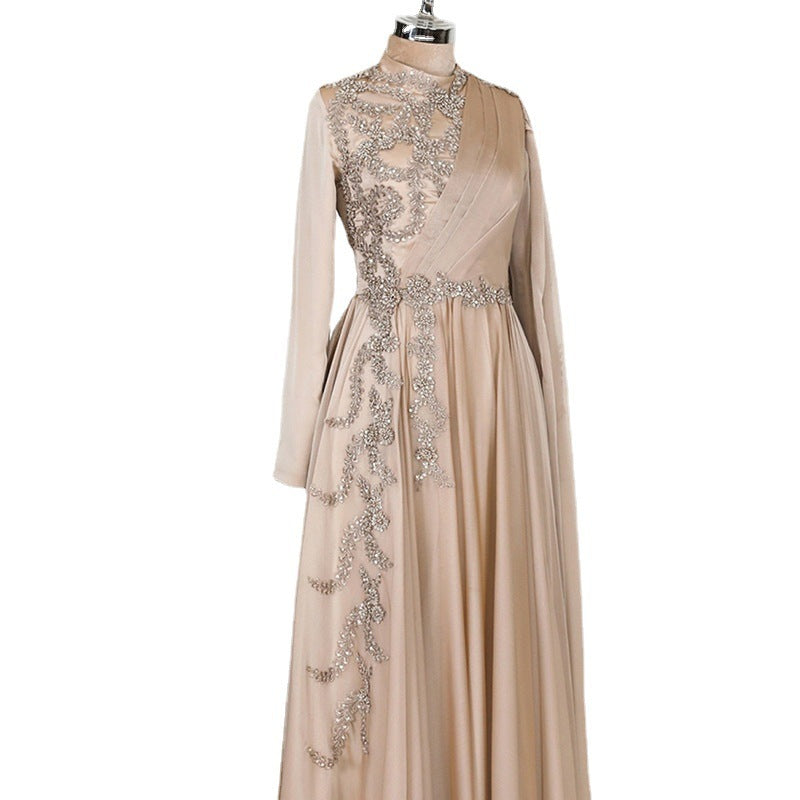 Champagne Muslim Evening Dress Formal Party - Mubimart -  