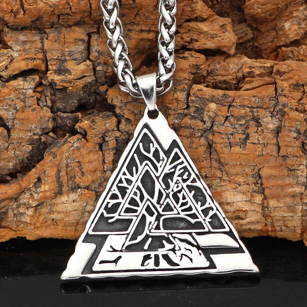 Mens Fashion Stainless Steel Geometric Type Pendant Necklace - Mubimart
