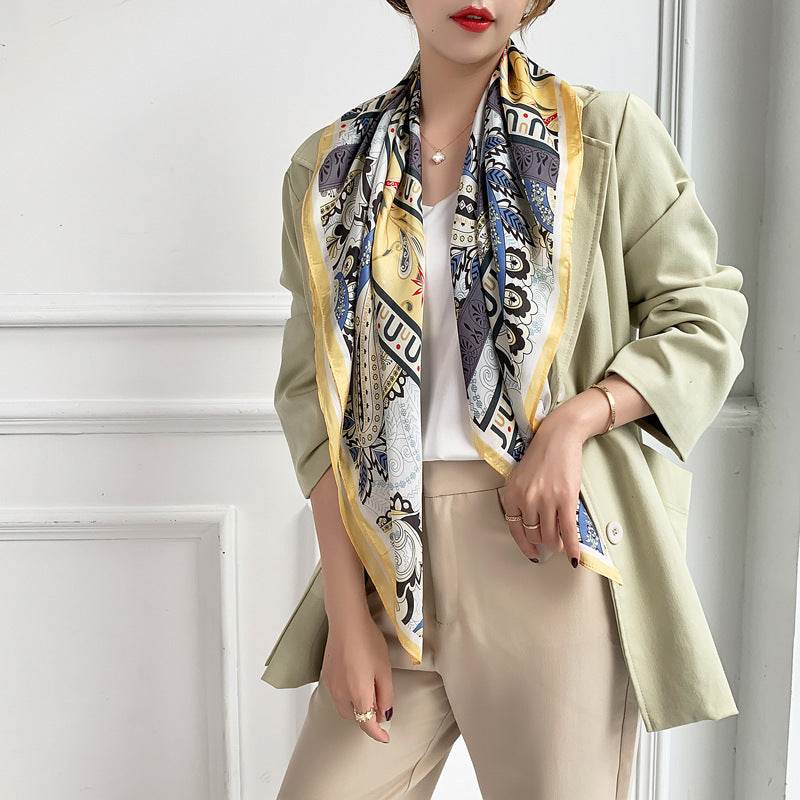 Fashion Silk Scarves Female Printing Hijab - Mubimart