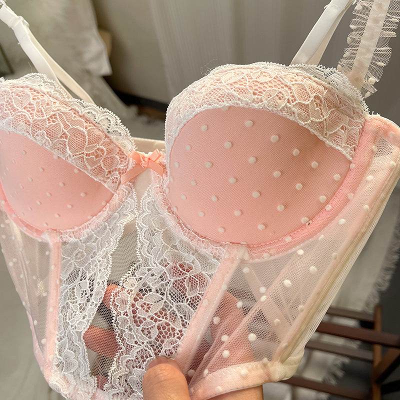 Women's Side Breasts Push Up Lace Bra - Mubimart