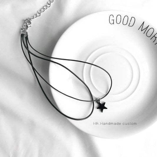 Double Harajuku Necklace Short Clavicle Chain Women - Mubimart