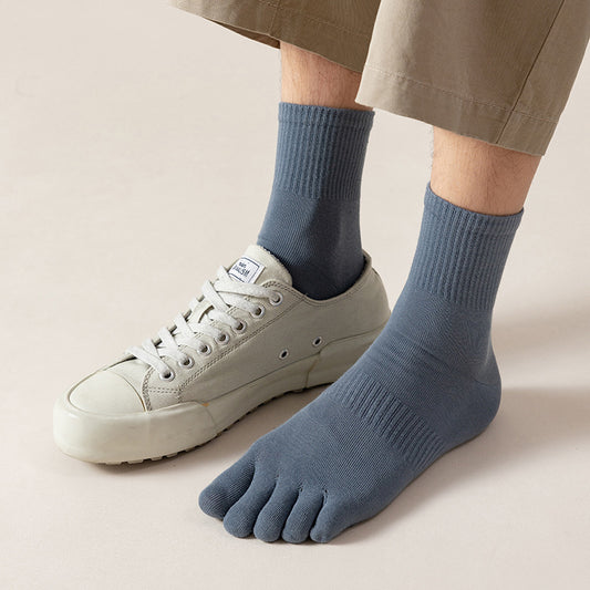 Sweat Absorbing Japanese Solid Five Toe Socks