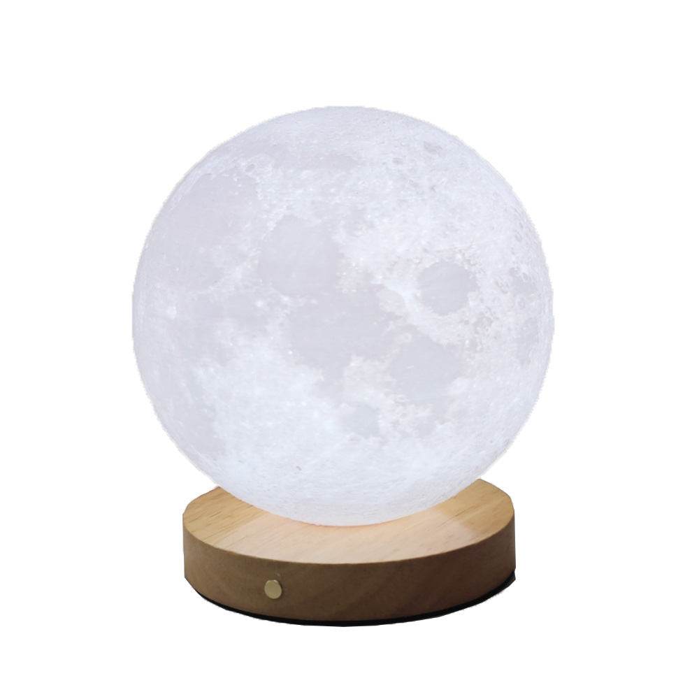 Rotating Sleeping Moon Small Night Lamp - Mubimart