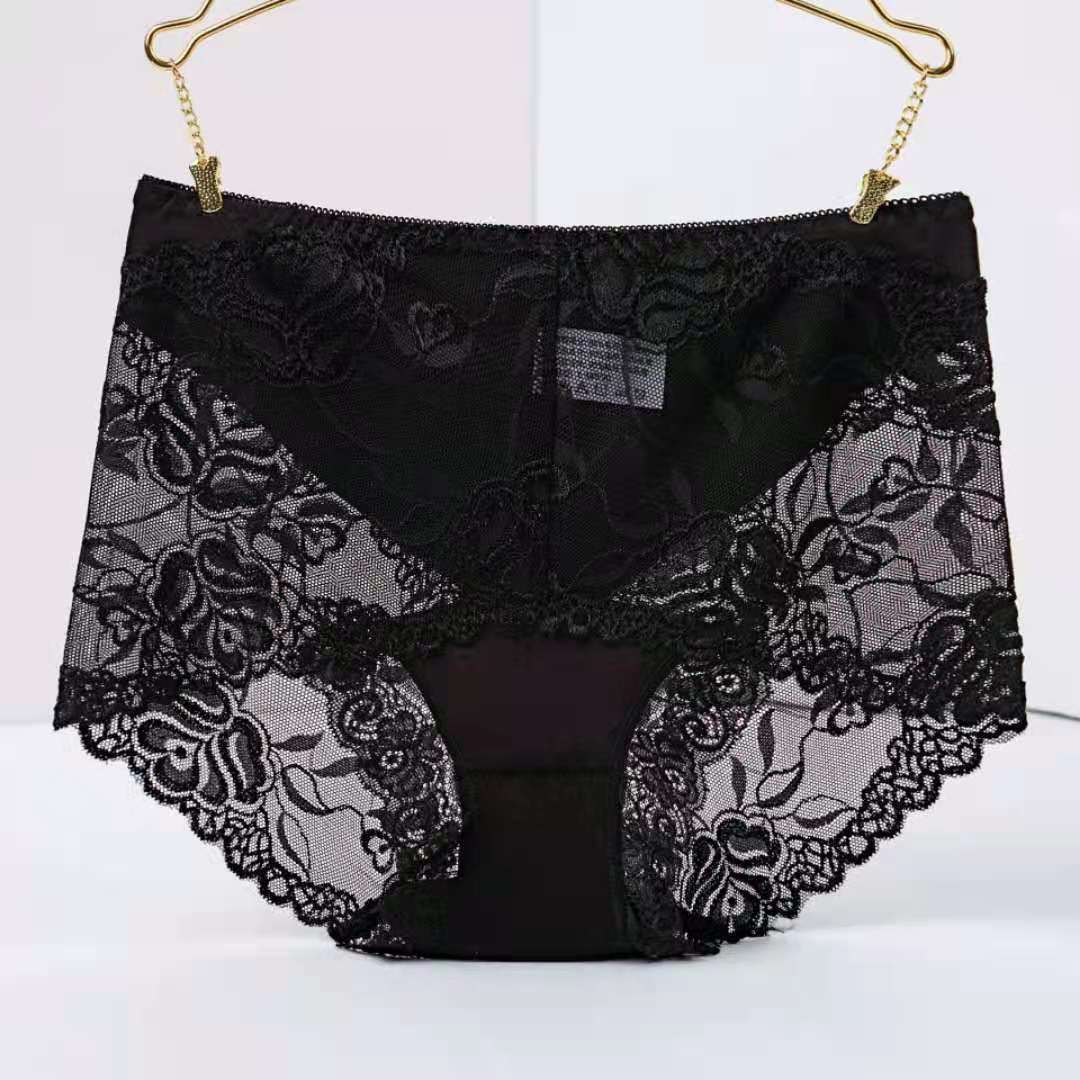 Mid-high-waist Lace Panties For Ladies Sexy - Mubimart - Woman Briefs 