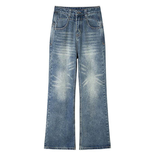 Fashion Retro Wide Leg Jeans For Women - Mubimart