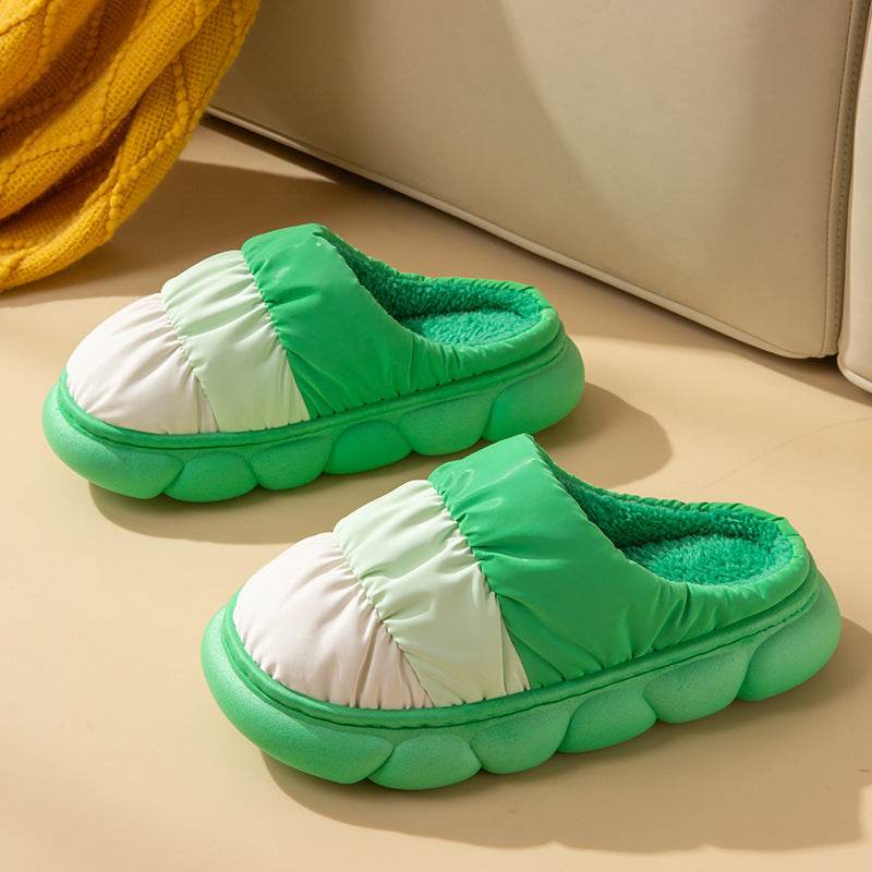 Waterproof Indoor Household Down Warm Plush Slipper - Mubimart