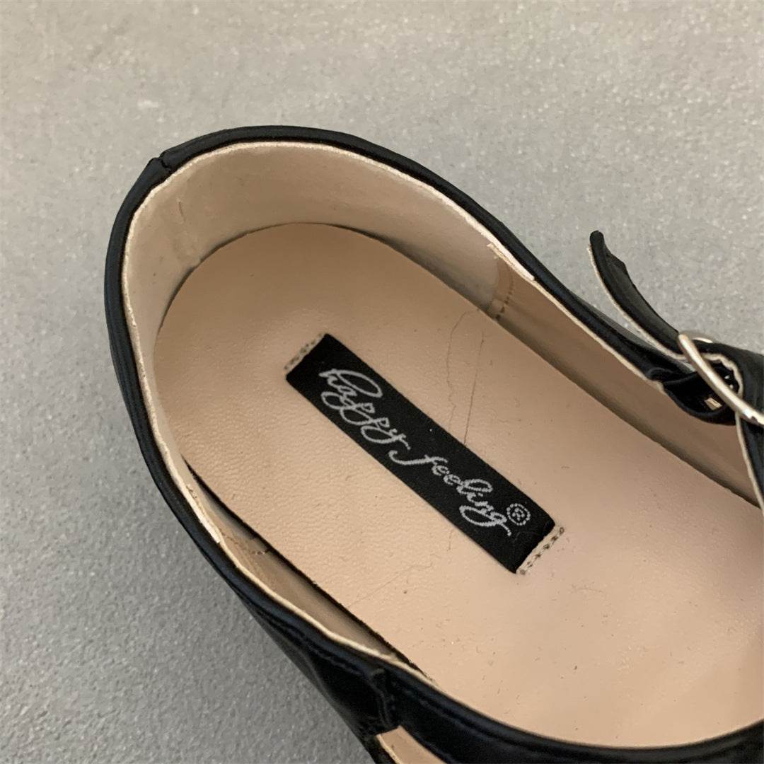 Cross Buckle Flats Women's Retro - Mubimart