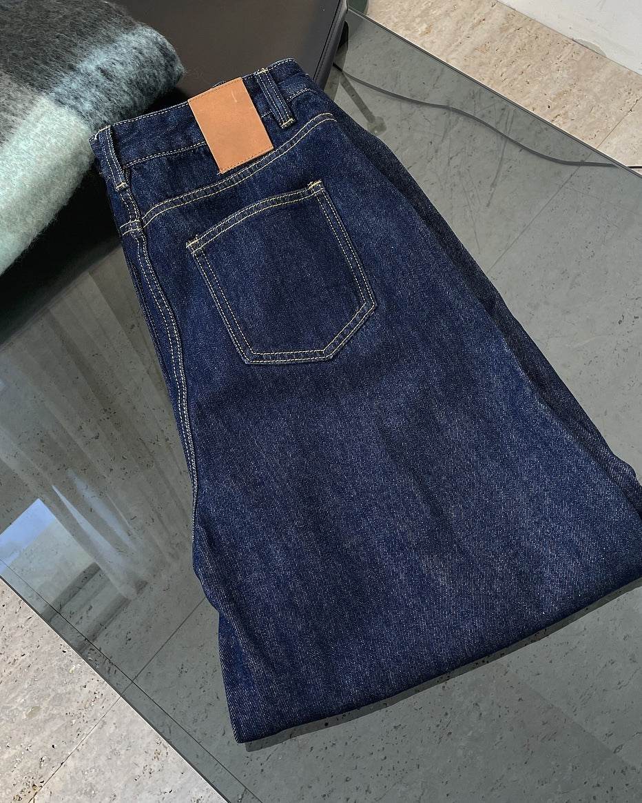 Casual Curved High Waist Wide Leg Jeans For Women - Mubimart