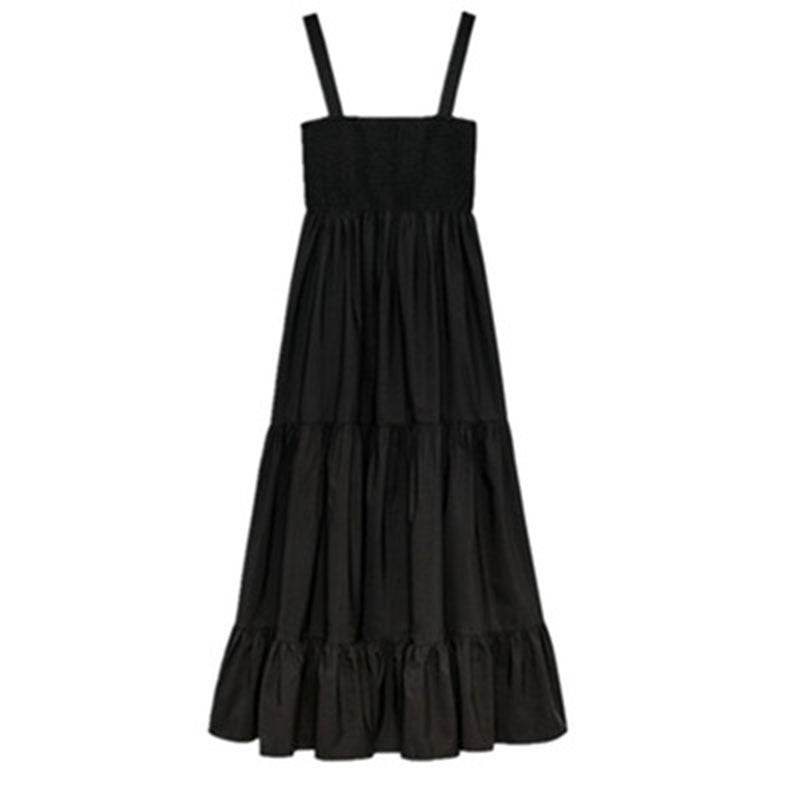 Ladies Poplin Midi Sling Dress - Mubimart