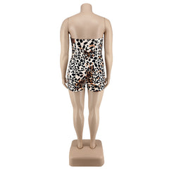 Leopard Print Jumpsuit Plus Size Women's - Mubimart -  