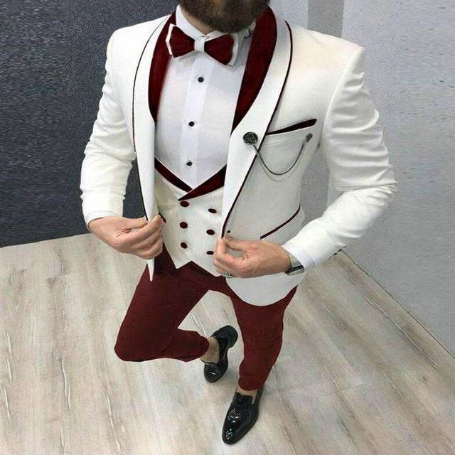 Suit Suit Men's Three-piece Suit Groomsman Suit Dress - Mubimart