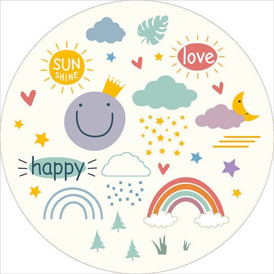 Cartoon Round Thickened Lovely Bedroom Rug