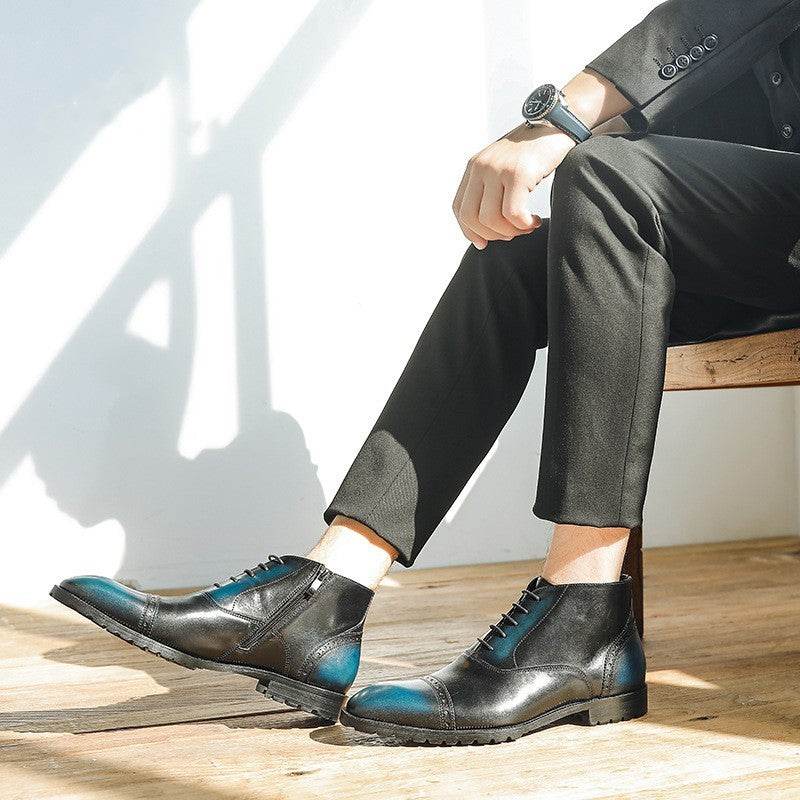 Pointy Front Lace-up English Doc Martens Casual Ankle Boot - Mubimart