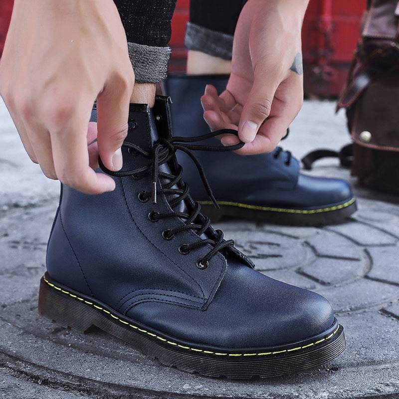 Women's Boots Combat Ankle Boots Lace Up Shoes - Mubimart