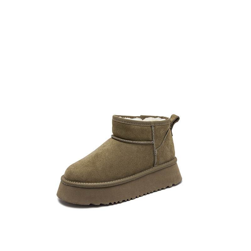 Genuine Leather Snow Boots Short Boots - Mubimart
