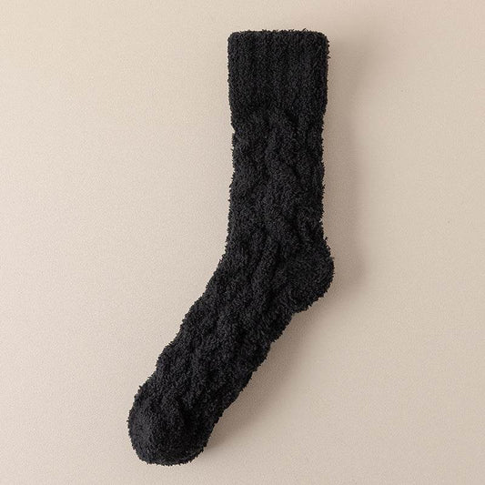 Winter Warm Fuzzy Coral Fleece Socks Women Men Velvet Thickened Home Sleepping Floor Socks - Mubimart