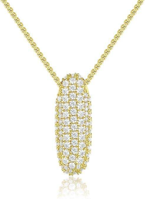 Brass Zircon Balloon English Letter Necklace - Mubimart