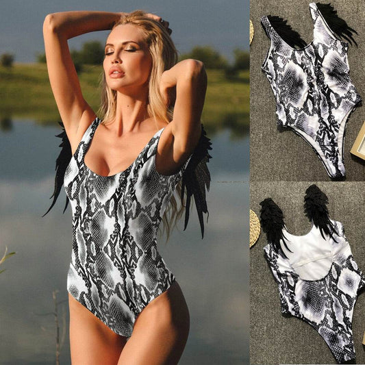 Solid Color Swimwear Women Swimsuit Bodysuit - Mubimart