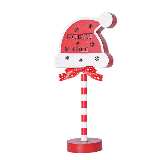 Christmas Road STOP Decorative Lights Wooden Atmosphere Led Colored Lamp