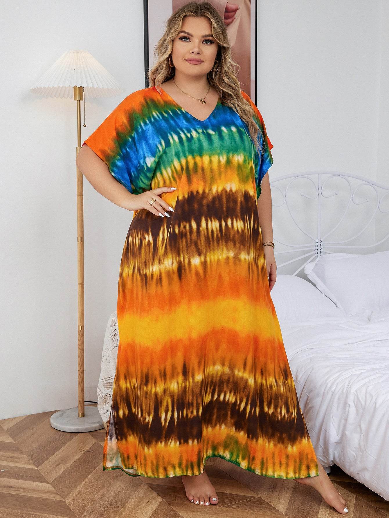 Loose Plus Size Vacation Robe Bikini Cover - Mubimart