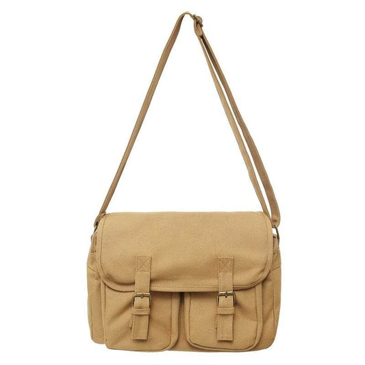 Fashion Double-pocket Lock Satchel - Mubimart
