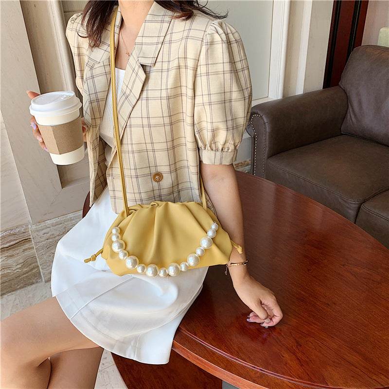 New Pearl Chain Dumpling Women Messenger Bag - Mubimart