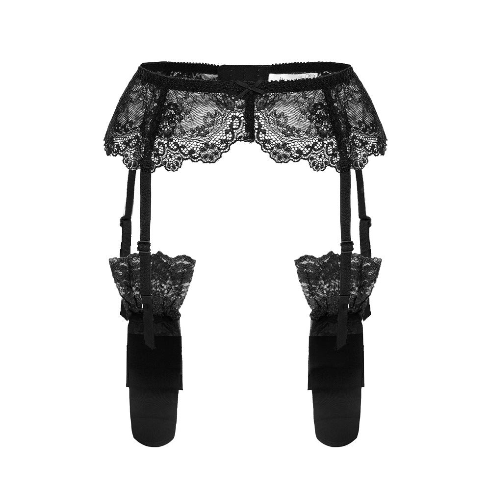 Sexy Lace Garter Belt Ultra-thin Bow - Mubimart -  