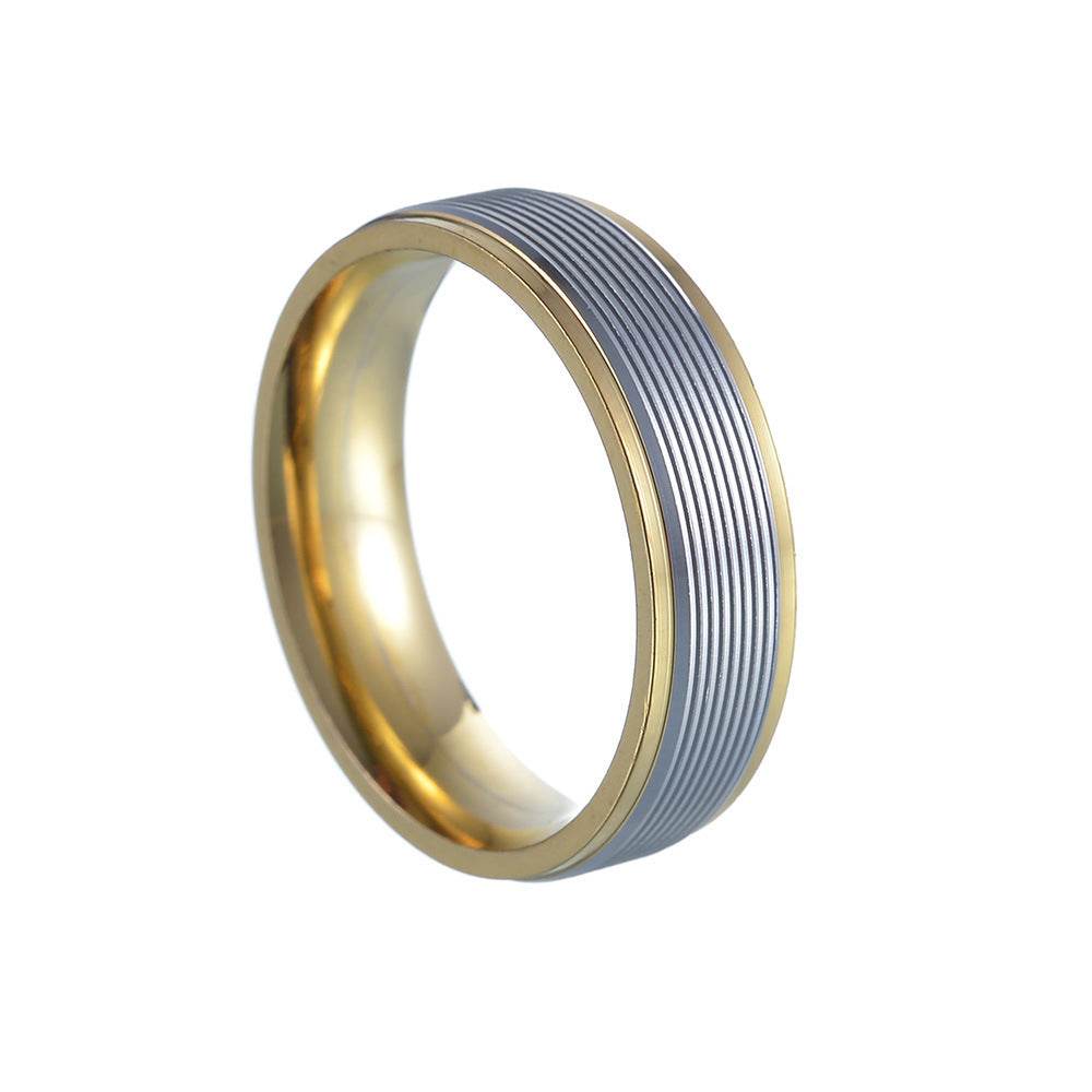 Jewelry 6mm Multicolor Threaded Titanium Steel Ring For Men - Mubimart