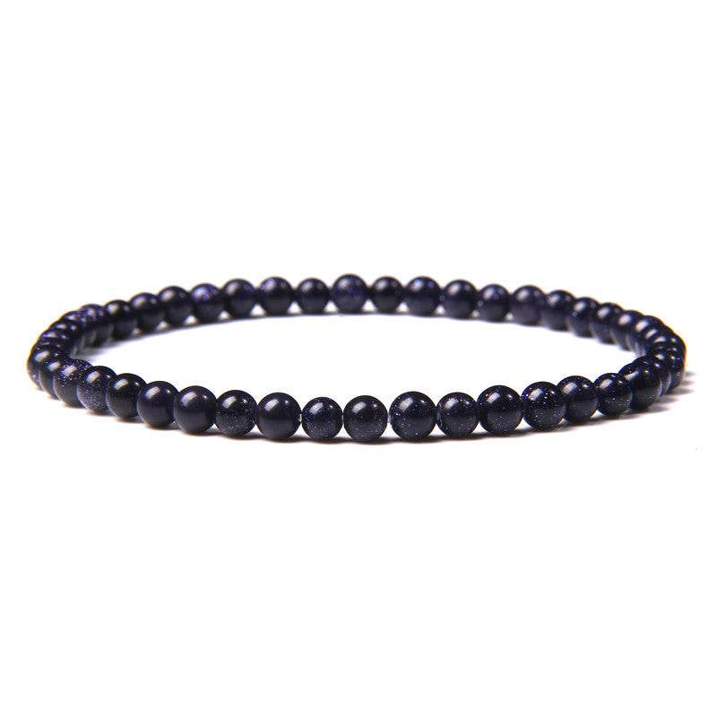 4mm Natural Agate Stone Beads Energy Charm Bracelet For Women - Mubimart