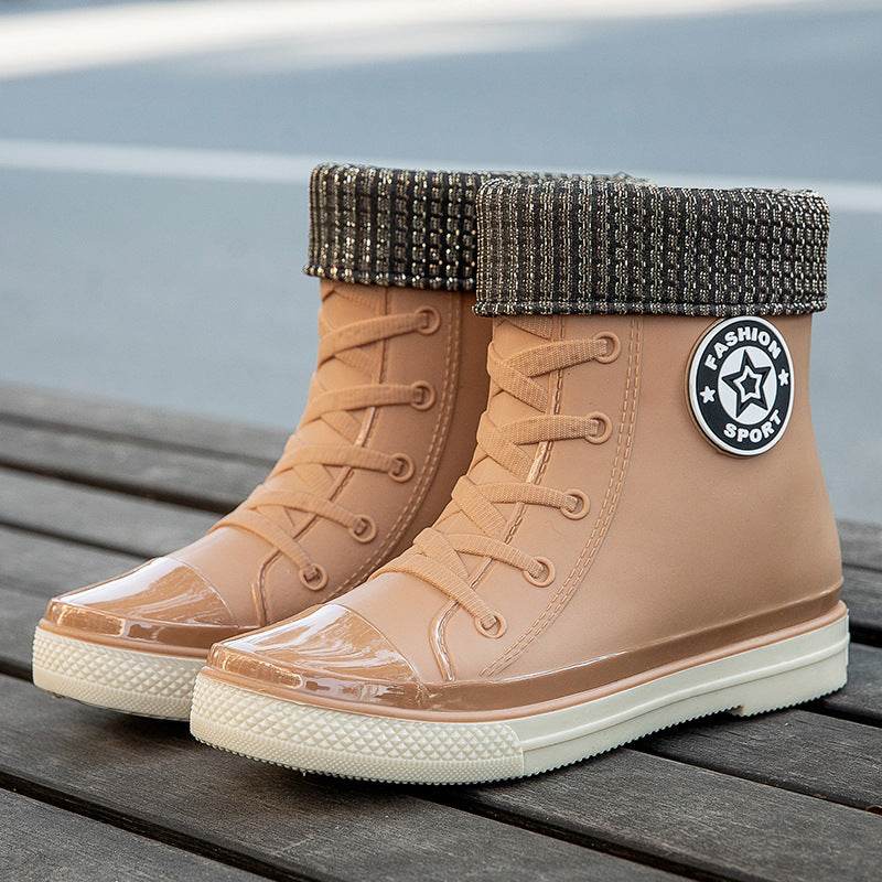 Waterproof Non-slip Wear-resistant Rain Boots For Women - Mubimart