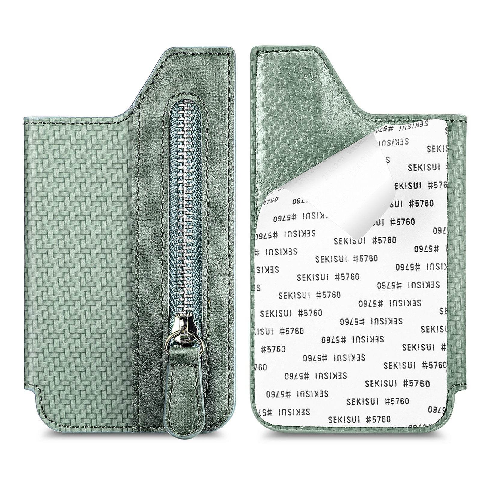 Card Holder Card Case Wallet Card Zipper Magnetic Snap Adhesive Portable Card Holder - Mubimart