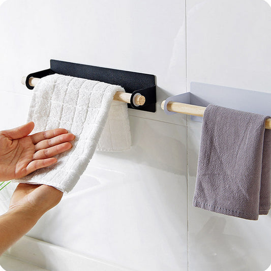 Adhesive Wall Hanging Towel Bar Punch-free Iron Towel Rack Kitchen Rag Rack Towel Rack