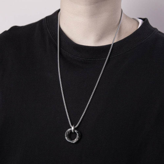 Mens Fashion Casual Geometric Pendant Necklace - Mubimart