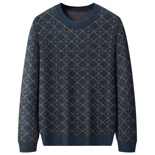 Round Neck Sweater XL Mens Loose - Mubimart