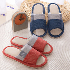 Linen Slippers House Shoes Women Bedroom Slippers - Mubimart -  