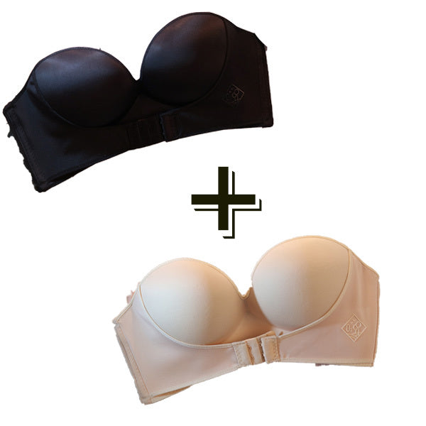 Anti-Glare One-Piece Bra Gathered Up Strapless Bra - Mubimart -  