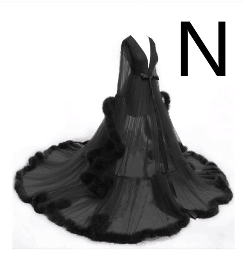 Long Tulle Robe For Pregnant Women - Mubimart -  