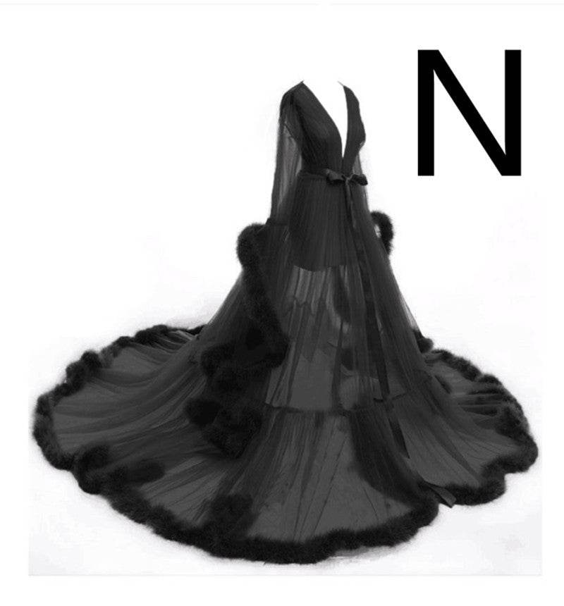 Long Tulle Robe For Pregnant Women - Mubimart