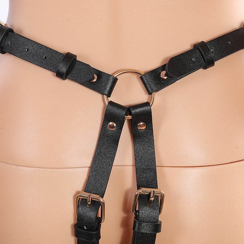 PU Leather Pearl Shapewear Binding - Mubimart