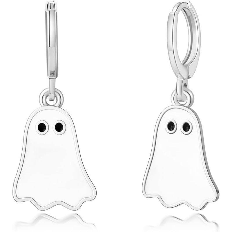 Halloween Ghost Earrings For Women Gold Ghost Huggie Hoop Earrings Halloween Jewelry Cute BOO Halloween Earrings - Mubimart