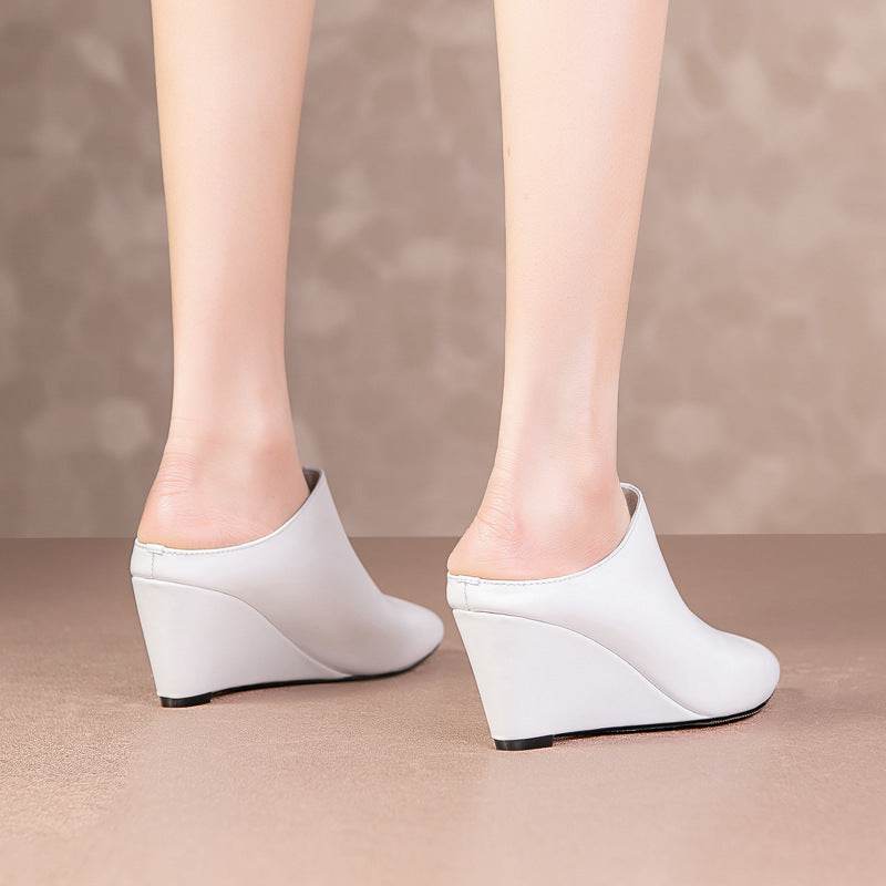 Pointed Toe Wedge Flat Shoes Shoe Covers Foot Mules - Mubimart