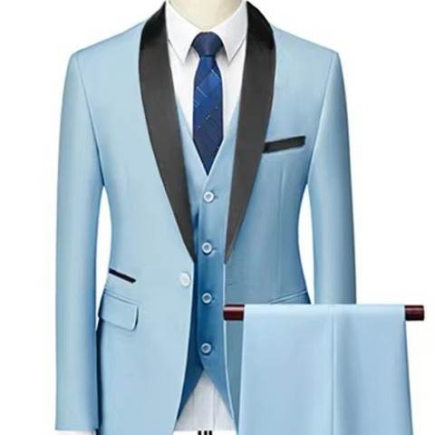 Men 3 Pieces Suit Set Men Wedding Suits Groom Tuxedos - Mubimart